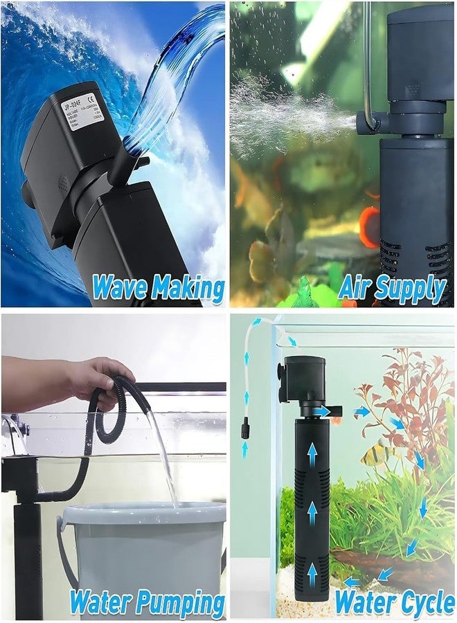 PET FUN SOBO Aquarium Internal Filter Pump FB-1202| Fully Submersible Water Circulator & Oxygenator with 12W Powerful Motor | 880L/H Flow Rate | Suitable Fresh & Saltwater Fish Tank (SOBO FB-1202) - Image 4